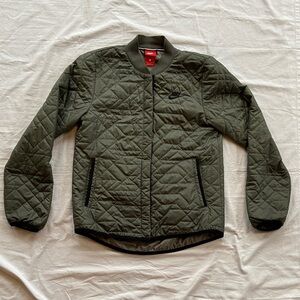 Nike Quilted Primaloft Puffer Jacket Womens Small Green and Black